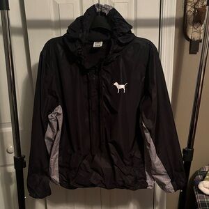 PINK Victoria’s Secret Black and Gray Windbreaker Jacket